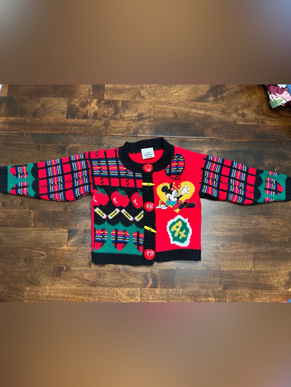 Vintage The Disney Store Minnie Mouse Back To School Toddler Sweater 12 months